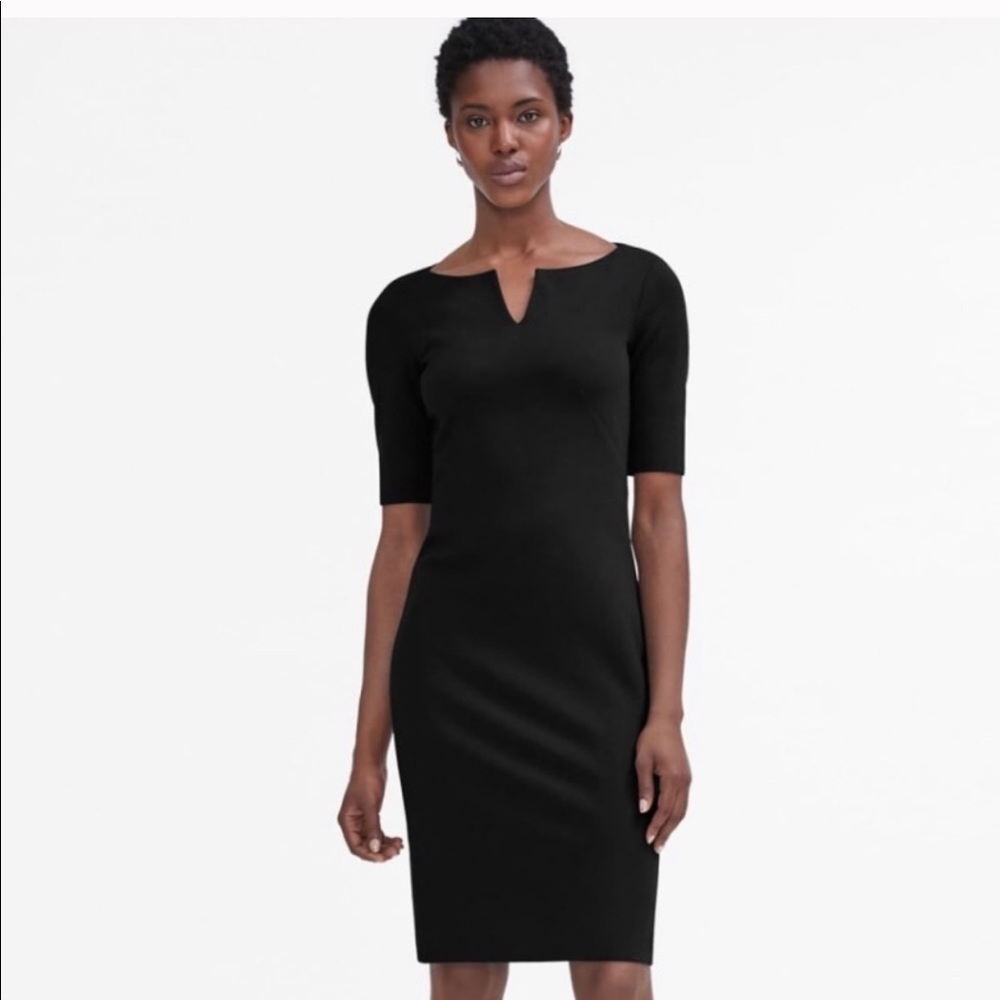 MM LaFleur Black Narie V Neck Dress